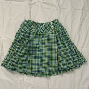Plaid pleated mini skirt